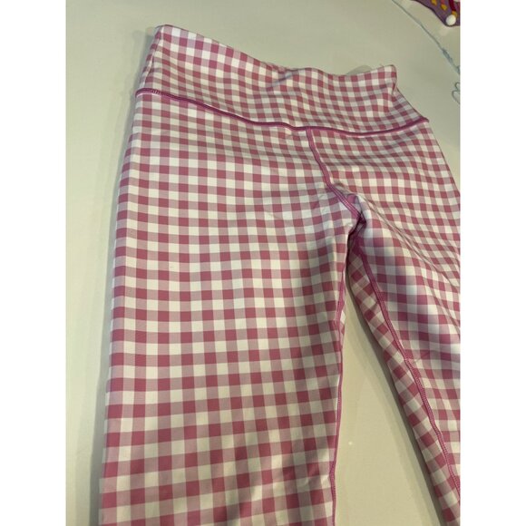 Peloton Pink Gingham High-Waisted Leggings S Womens Activewear - Picture 3 of 6